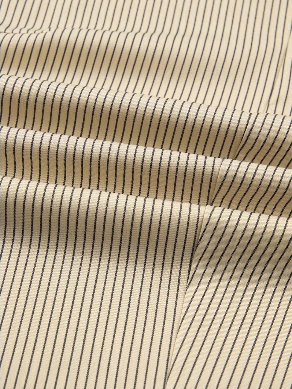 NWT Drawstring High-Waist Barrel Pants - Cream Pinstripe, Size Small - Picture 4 of 5
